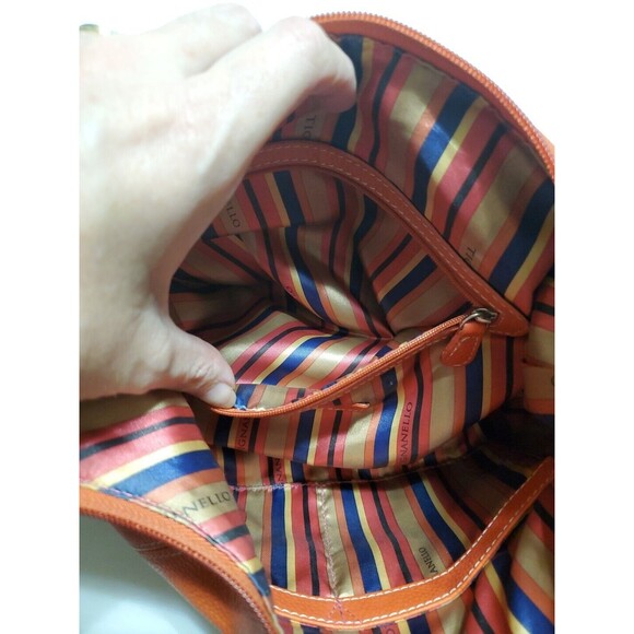 Tignanello No Contest Papaya Leather Cross Body/Shoulder Bag Purse Handbag - Picture 15 of 16